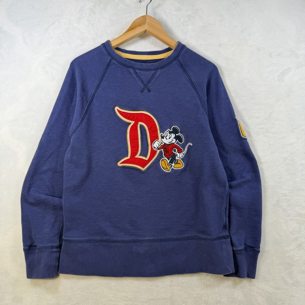 Disney Parks Sweatshirt Adult Small Blue Mickey Mouse Disneyland Crew Neck Logo
